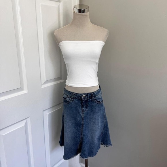 Y2K YMI DENIM ASYMMETRICAL‎ HEM MINI SKIRT - Picture 1 of 6